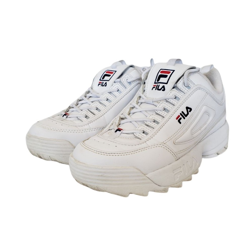 FILA Disruptor Leather White Women's Dad shoes Size 6.5‎ Athletic Sneakers